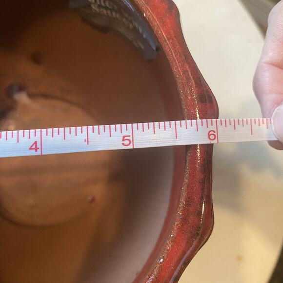 8" Better Homes And Gardens Pottery Brown Glazed Ceramic Planter With Water Tray - Picture 7 of 7